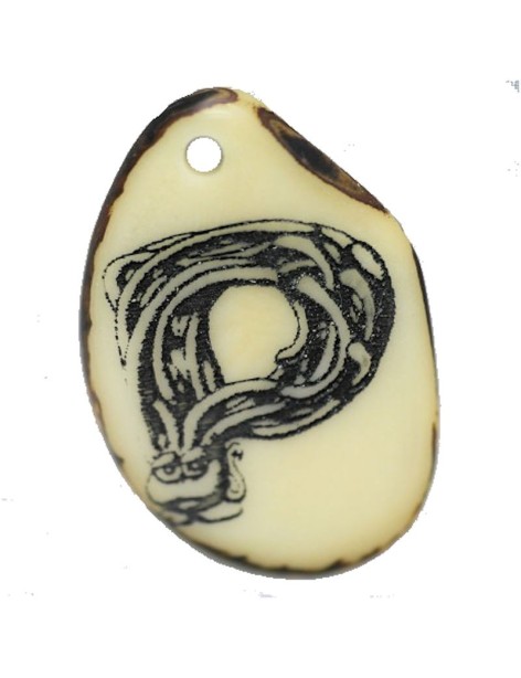 Tranche Tagua gravée lettre P Tranche Tagua gravée lettre P