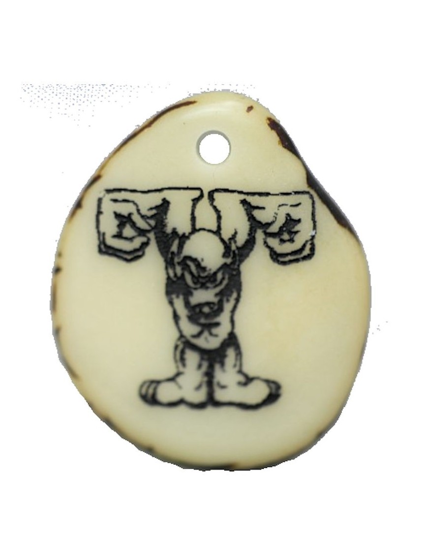 Tranche de tagua gravee lettre T 