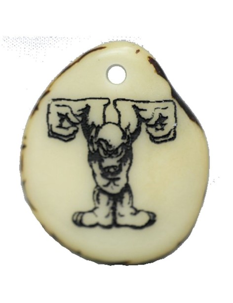 Tranche de tagua gravee lettre T Tranche de tagua gravee lettre T