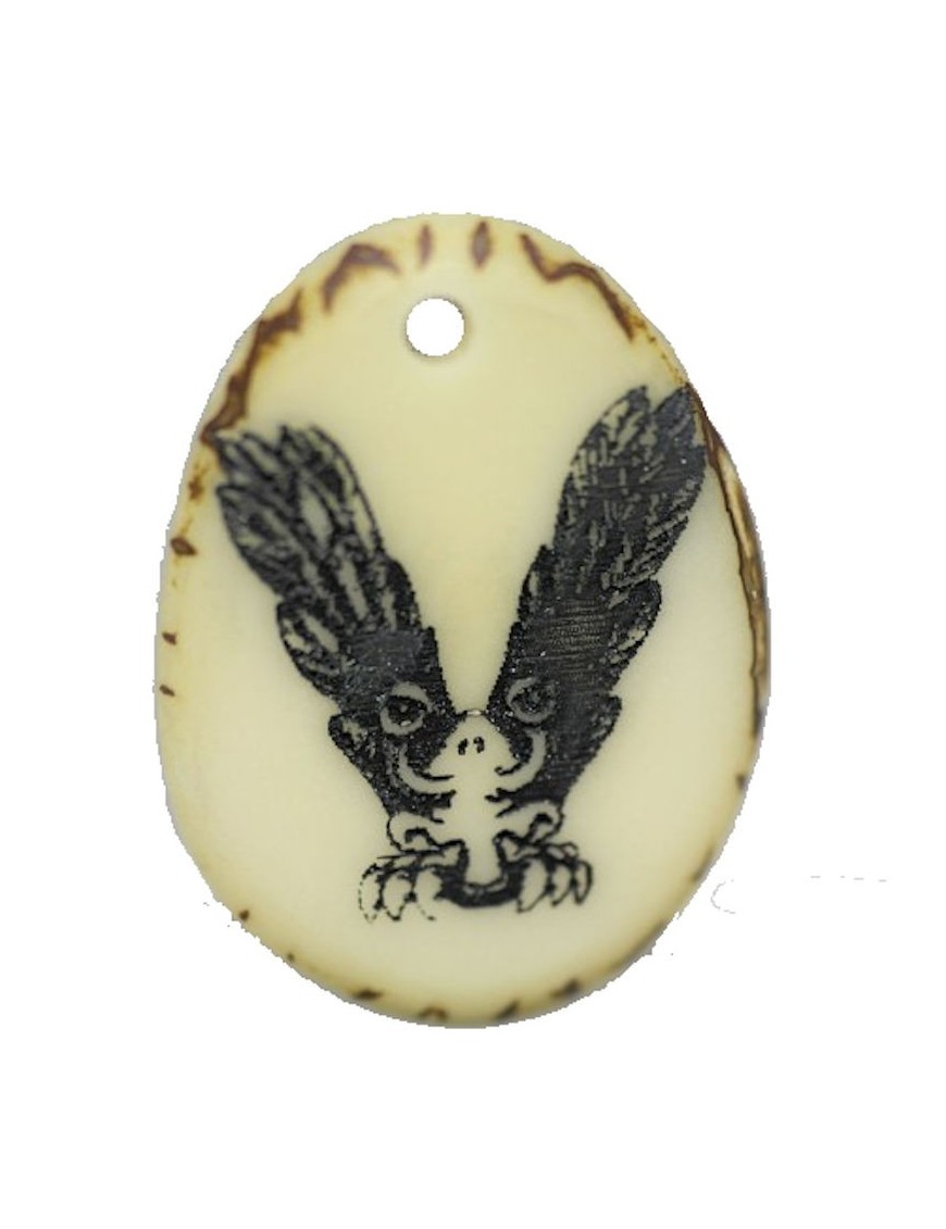 Tranche de tagua gravee lettre V 