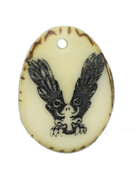 Tranche de tagua gravee lettre V Tranche de tagua gravee lettre V