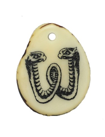 Tranche de tagua gravee lettre W 