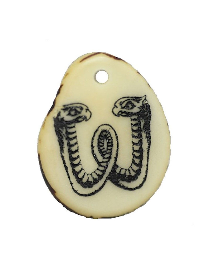 Tranche de tagua gravee lettre W 