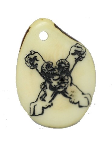 Tranche de tagua gravee lettre X