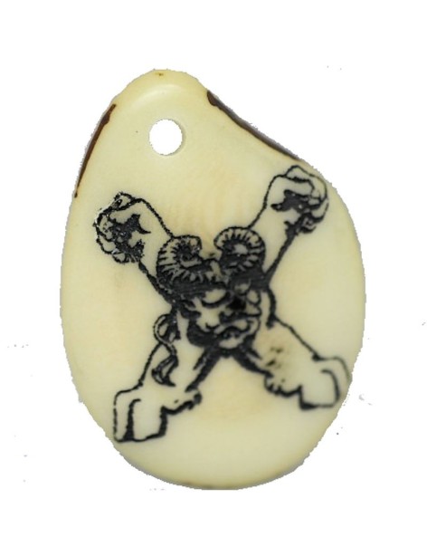 Tranche de tagua gravee lettre X Tranche de tagua gravee lettre X