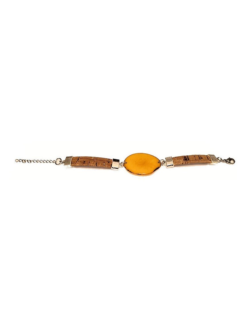 Bracelet tranche de Tagua et liège