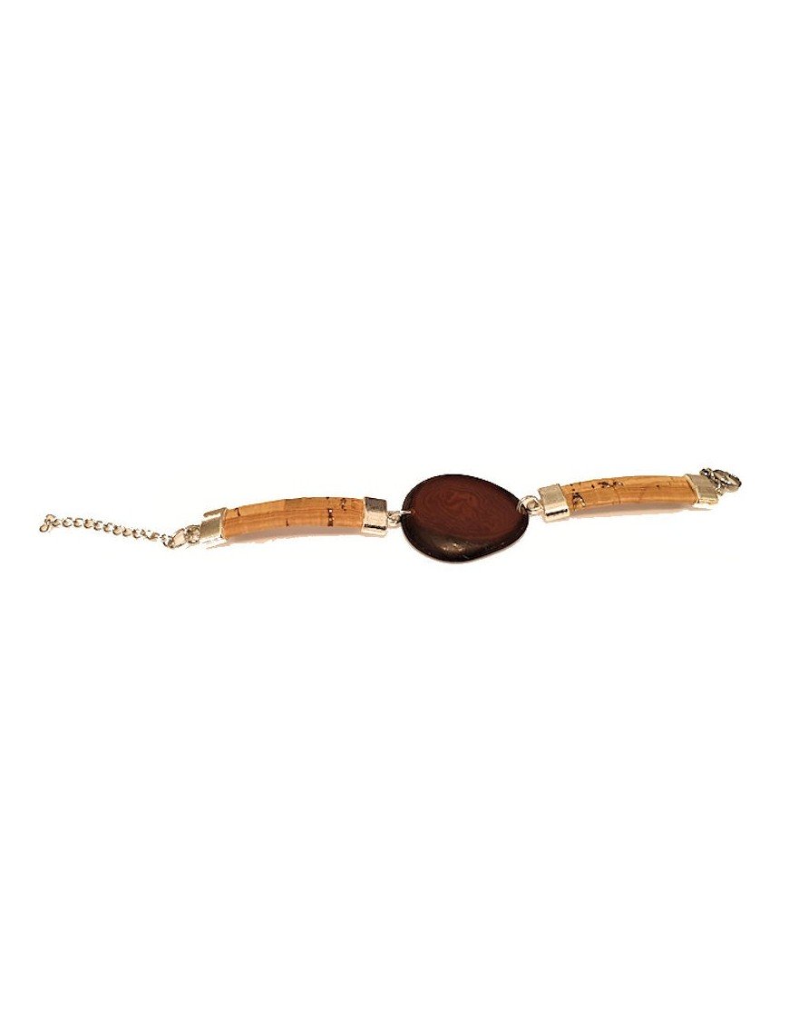 Bracelet tranche de Tagua et liège