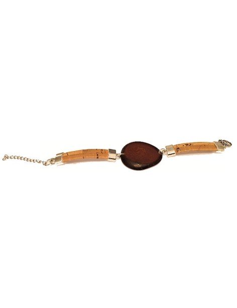 Bracelet tranche de Tagua et liège