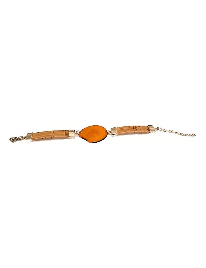 Bracelet tranche de Tagua et liège