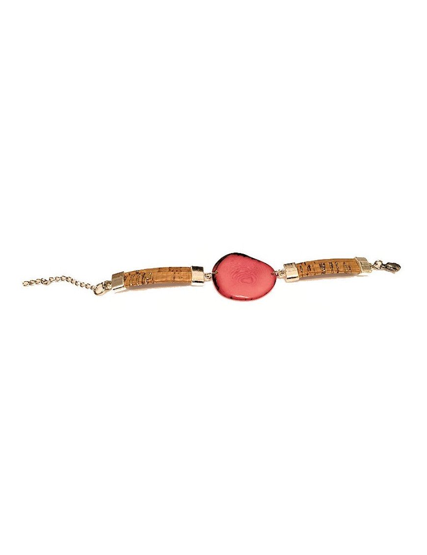 Bracelet tranche de Tagua et liège