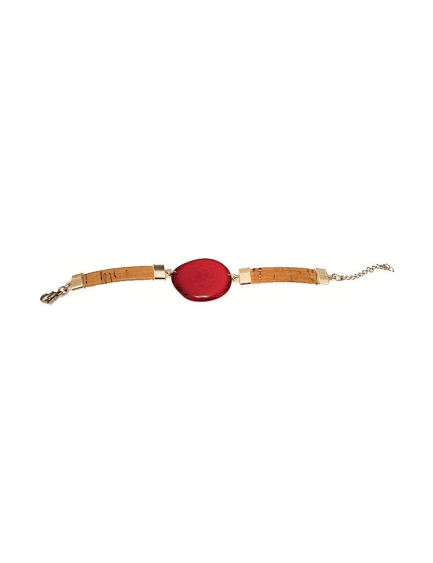 Bracelet tranche de Tagua et liège