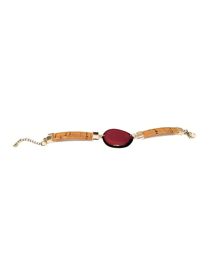 Bracelet tranche de Tagua et liège