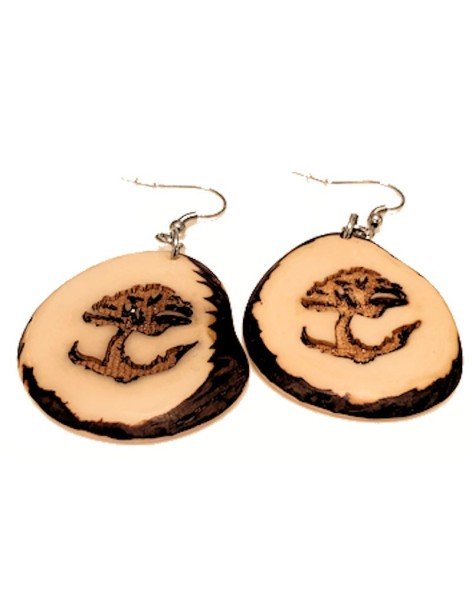 Boucles d'oreilles en ivoire végétal arbre de vie Boucles d'oreilles en ivoire végétal arbre de vie