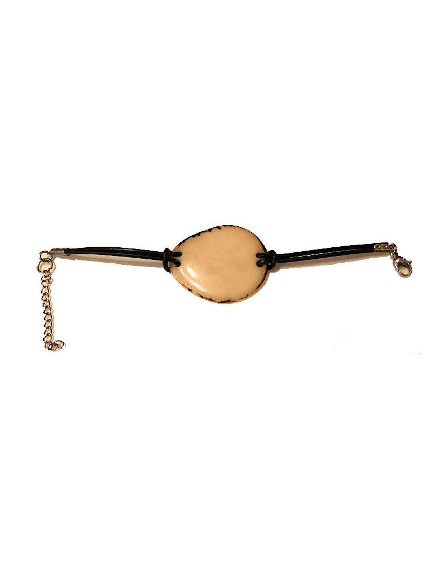 Bracelets tranches de tagua ou ivoire végétal teinté ou naturel