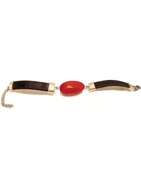 Bracelet avec une perle olive de TAGUA teinté ou de couleur naturelle