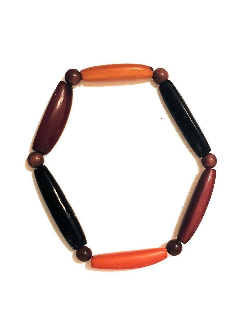 Bracelet Homme perles (aiguillette) en Tagua Teintées et naturelles