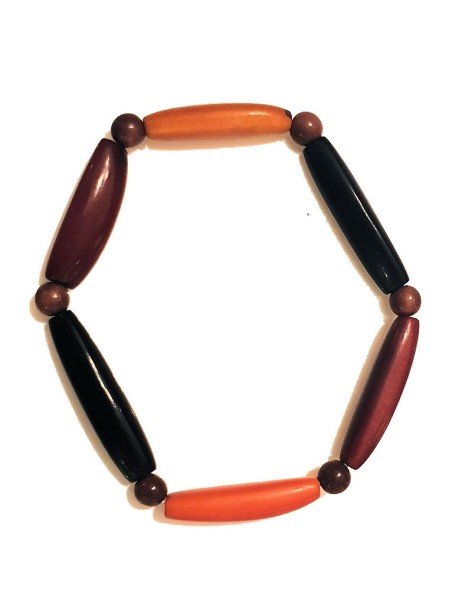 Bracelet Homme perles (aiguillette) en Tagua Teintées et naturelles Bracelet Homme perles (aiguillette) en Tagua Teintées et naturelles