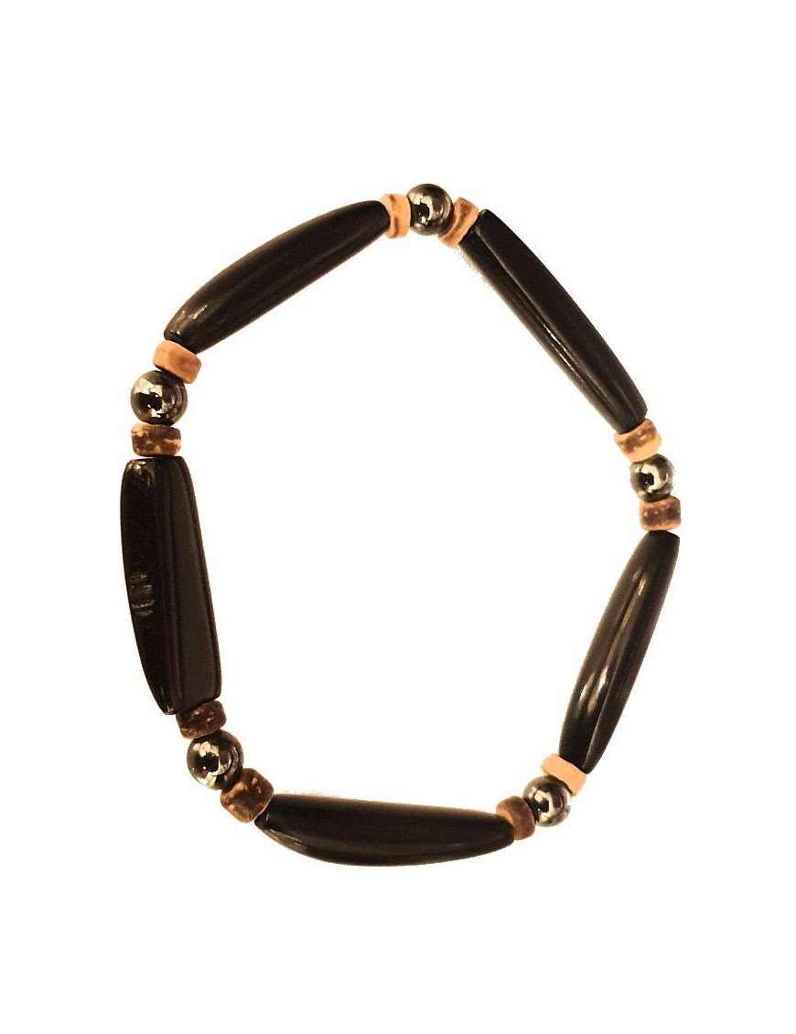 Bracelet Homme perles (aiguillette) en Tagua Teintées et naturelles
