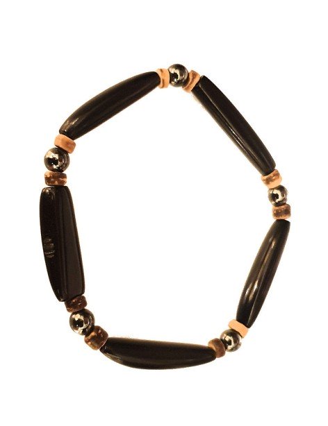 Bracelet Homme perles (aiguillette) en Tagua Teintées et naturelles Bracelet Homme perles (aiguillette) en Tagua Teintées et naturelles
