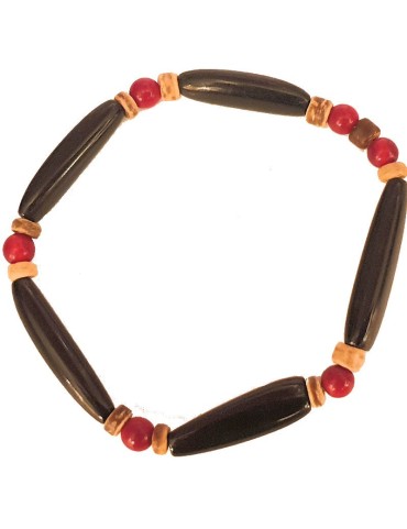 Bracelet Homme perles (aiguillette) en Tagua Teintées et naturelles