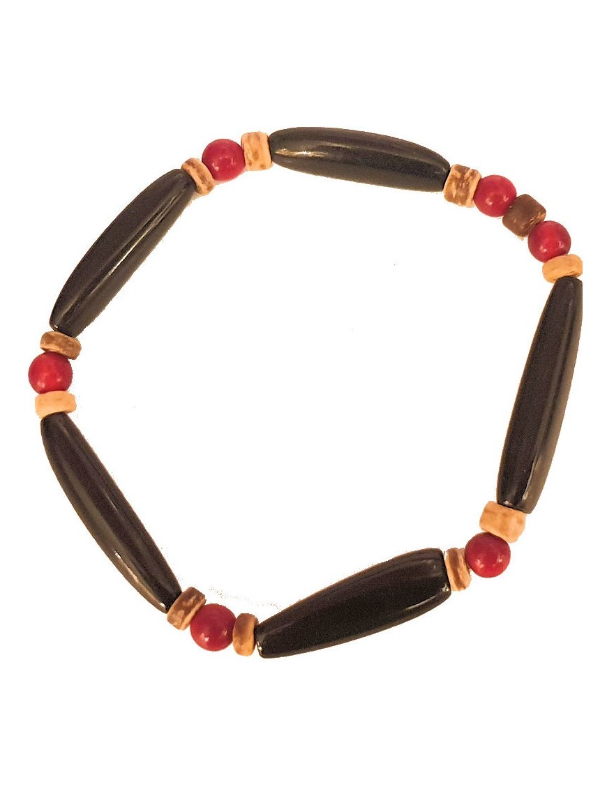 Bracelet Homme perles (aiguillette) en Tagua Teintées et naturelles