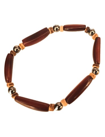 Bracelet Homme perles (aiguillette) en Tagua Teintées et naturelles