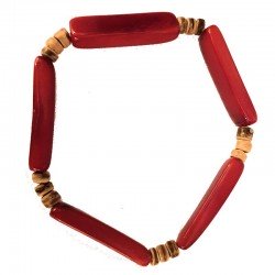 Bracelet Homme perles (aiguillette) en Tagua Teintées et naturelles