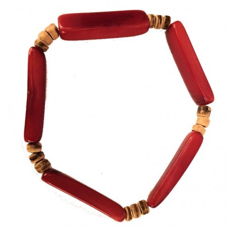 Bracelet Homme perles (aiguillette) en Tagua Teintées et naturelles Bracelet Homme perles (aiguillette) en Tagua Teintées et naturelles