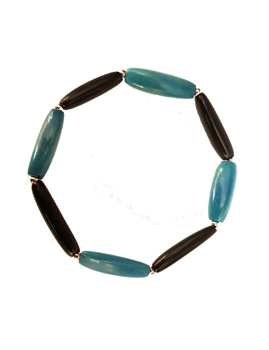 Bracelet Homme perles (aiguillette) en Tagua Teintées et naturelles