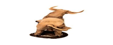 Taureau taillé dans la graine de tagua 