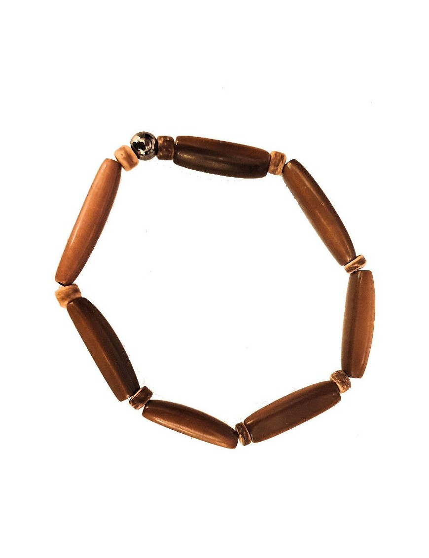 Bracelet Homme perles (aiguillette) en Tagua Teintées et naturelles
