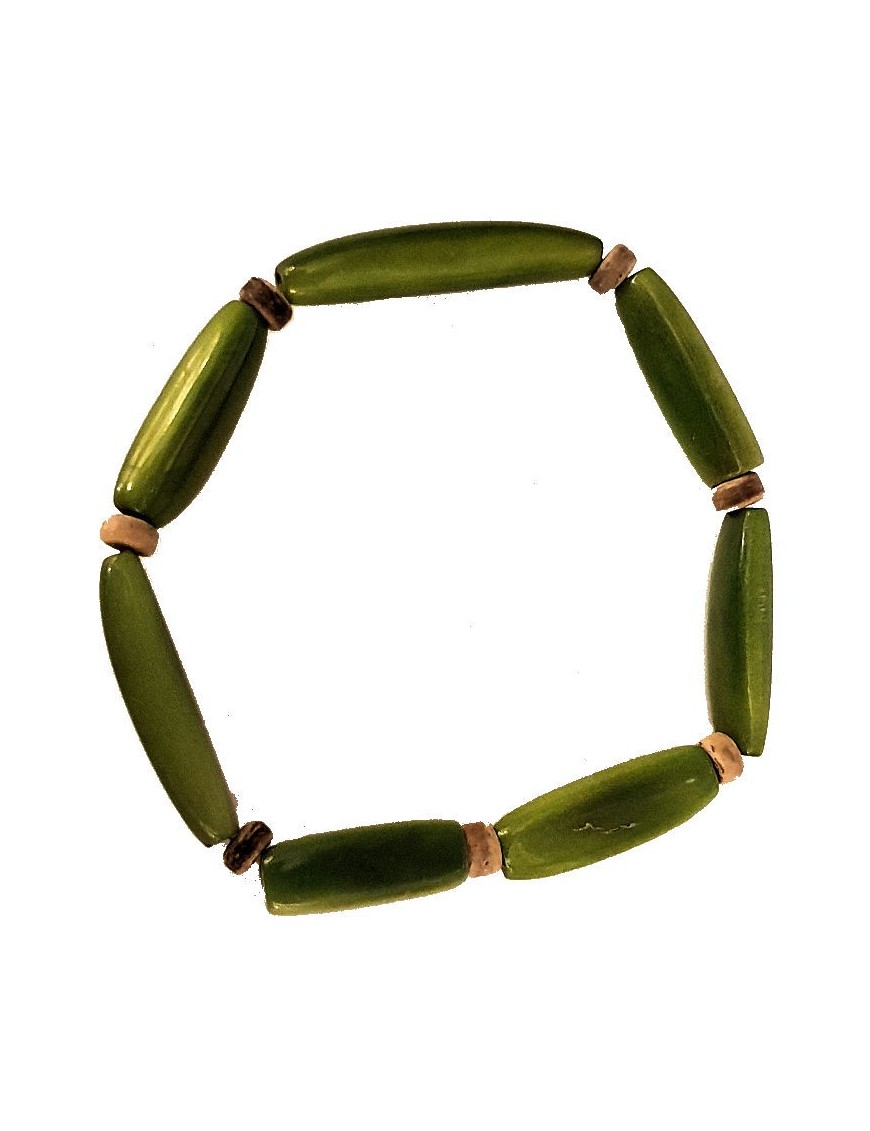 Bracelet Homme perles (aiguillette) en Tagua Teintées et naturelles