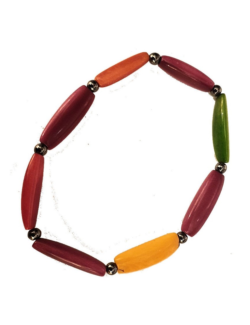 Bracelet Homme perles (aiguillette) Tagua ou ivoire végétal teinté ou naturel