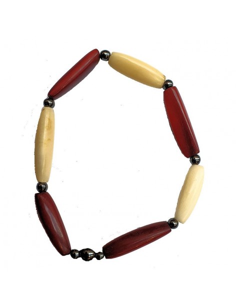 Bracelet Homme perles (aiguillette) Tagua ou ivoire végétal teinté ou naturel Bracelet Homme perles (aiguillette) Tagua ou ivoire végétal teinté ou naturel