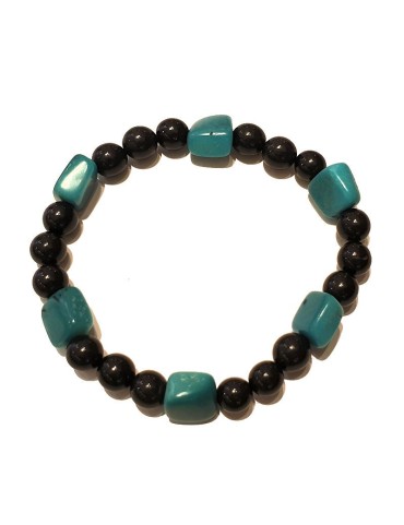 Bracelet Homme perles (aiguillette) Tagua ou ivoire végétal teinté
