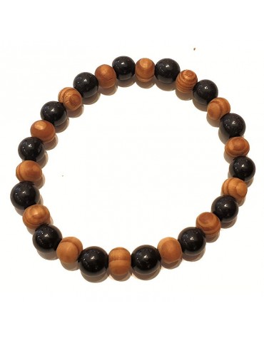 Bracelet Homme perles en Bois et en Tagua ou ivoire végétal teinté