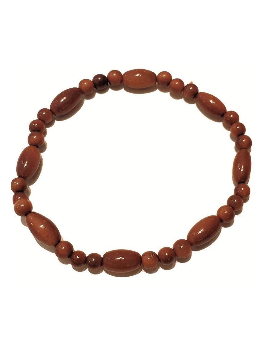 Bracelet Homme perles en Tagua ou ivoire végétal teinté