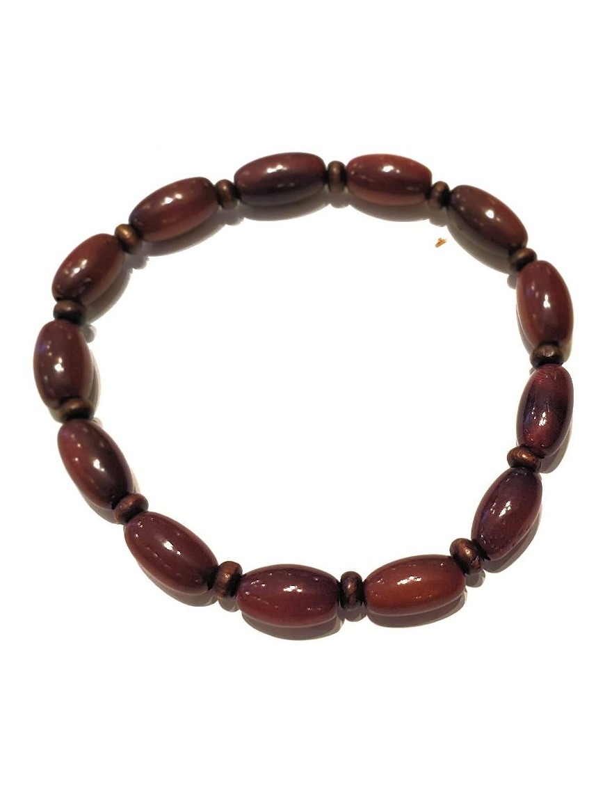 Bracelet Homme perles en Tagua ou ivoire végétal teinté