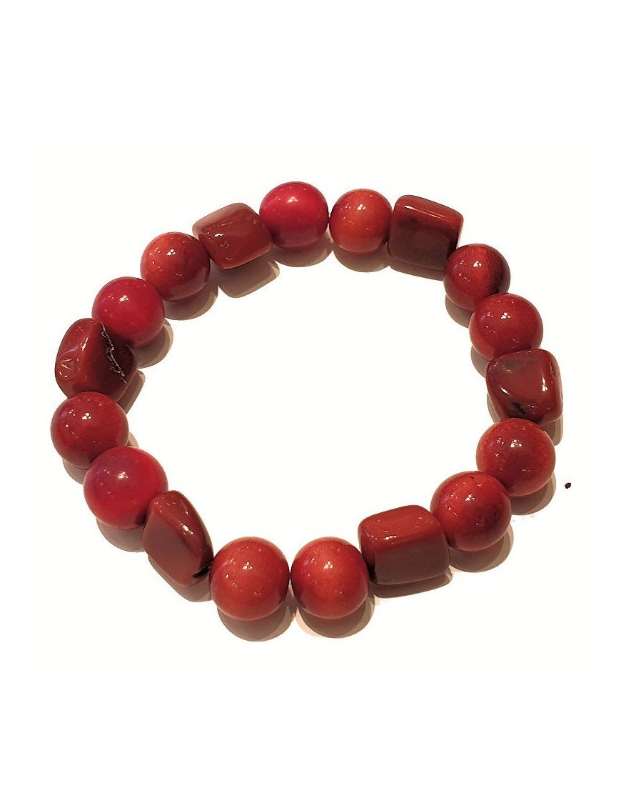 Bracelet Homme perles en Tagua ou ivoire végétal teinté