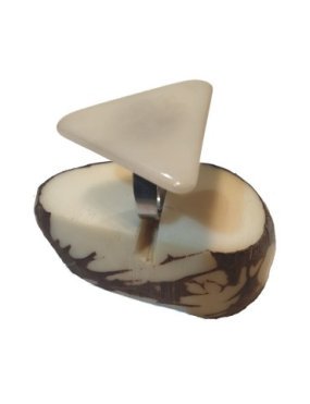 Bague tranche de Tagua Naturelle en triangle