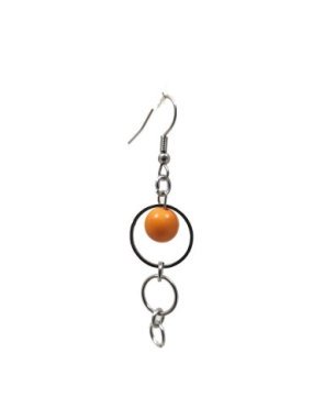 Boucles d'oreilles Acier et Tagua ou Ivoire Végétal Perles orange