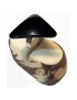 Bague tranche de Tagua en triangle Teintée en Noir