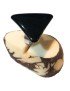 Bague tranche de Tagua en triangle Teintée en Noir