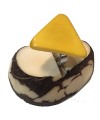 Bague tranche de Tagua en triangle Teintée en Jaune