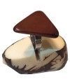 Bague tranche de Tagua en triangle Teintée en Marron