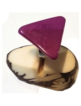 Bague tranche de Tagua en triangle Teintée en Violet