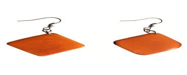 Boucles d'oreilles carrées en ivoire végétal teinté en ORANGE