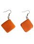Boucles d'oreilles carrées en ivoire végétal teinté en ORANGE