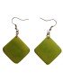 Boucles d'oreilles carrées en ivoire végétal teinté en VERT