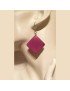 Boucles d'oreilles carrées en ivoire végétal teinté en VIOLET